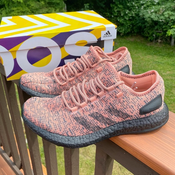 adidas Shoes - Adidas Pureboost Salmon Pink Black Shoes Boost